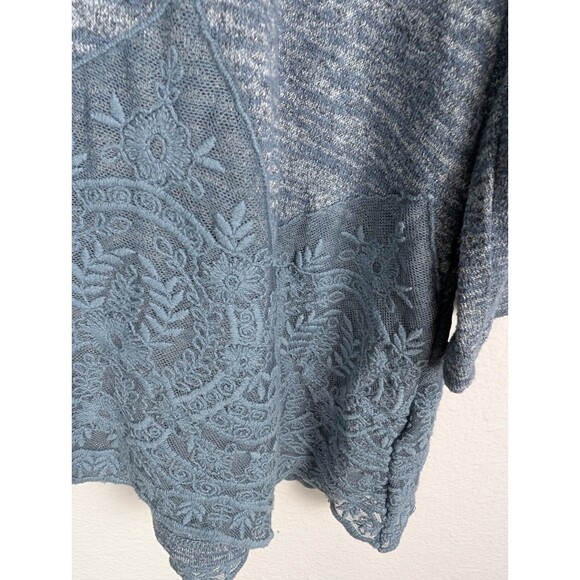 LOGO Lori Goldstein Tunic Top Large Periwinkle Blue Lace - Picture 4 of 8